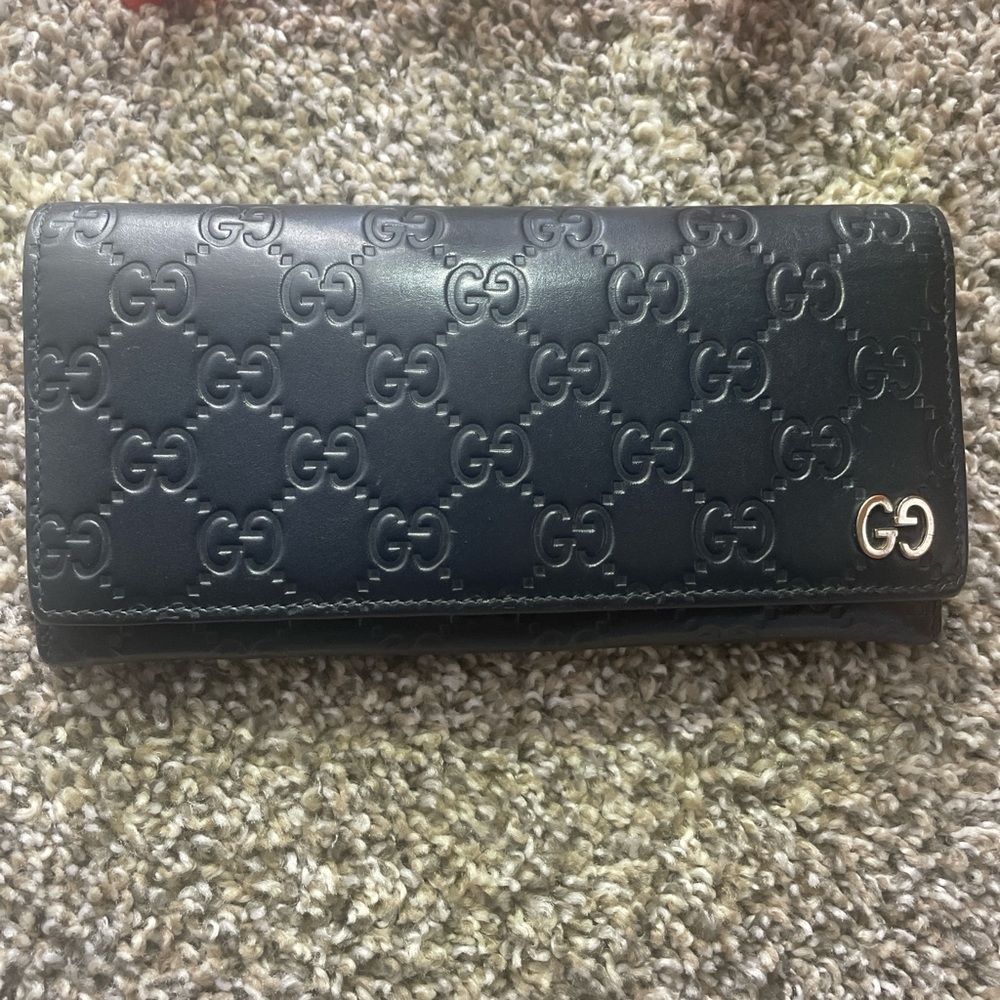 Pre-Loved Gucci Long wallet - Navy Blue